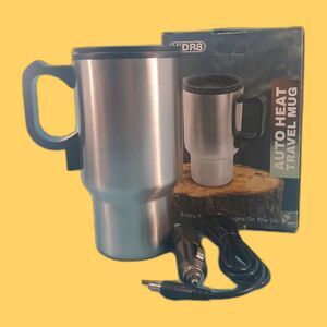 Auto Heat Travel Mug 14 Oz Stainless Steel 12V  Hide8 Open Box